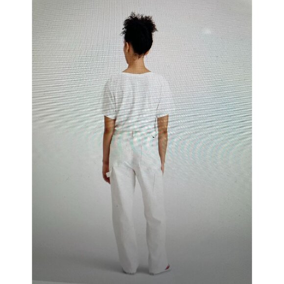 Dockers Womens Carpenter Pants High Straight Fit Linen Blend Size 33 - Picture 5 of 16